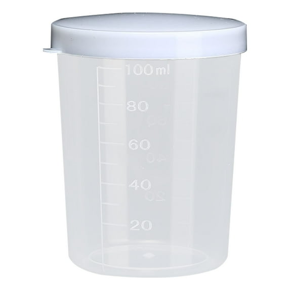 Dusknt Plastic Small Measuring Cup with Scale K 100 Ml with Lid, Food Storage
