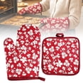 thumbnail image 1 of Dusknt Pot Handling Heat Gloves, Indoor Outdoor Oven Mitts, Kitchen - Non‑Slip Grip Heat Resistant Cooking Gloves Microwave Safe Oven Gloves for Kitchen Dining Bar, Red, 1 of 9