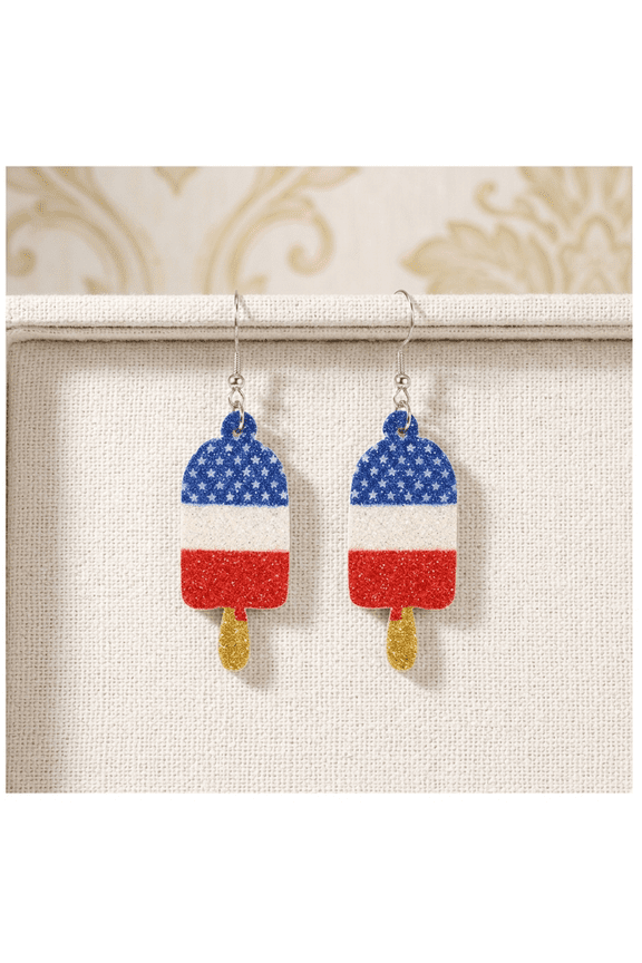 Red White and Blue Earrings Women - Us Flag Earrings - IndePandence Day Earrings (1 Pack Earrings)