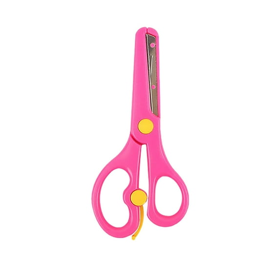 Dusknt Safety Scissors Rose Red, Office&Craft&Stationery,Scissor with Cap Blunt Tip Home Use Crafting Scissor Arts Cutting Paper Scissors Scissors