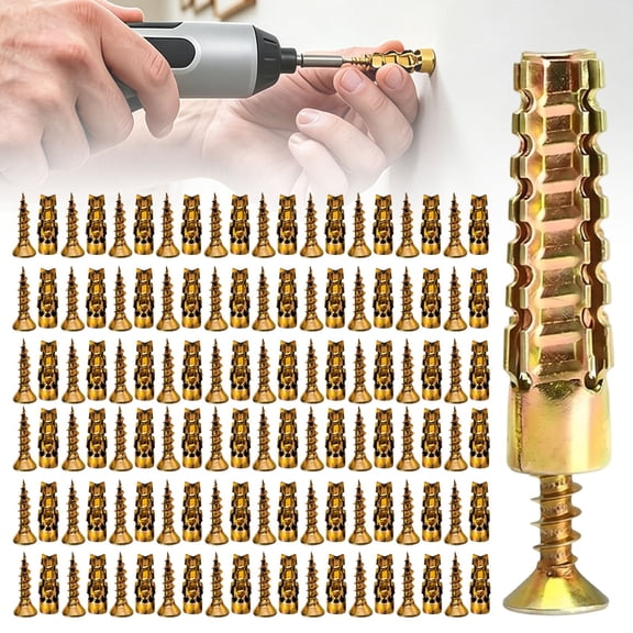 Dusknt Screws for Door Hinge Repair, Anchors, Hinge Repair Screw & Expansion Anchor, 6×14Mm Short Expansion Screw Set for Cabinet Hinge Repair & Stripped Thread Restoration(60)