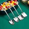 thumbnail image 1 of Dusknt Shovel Shape Stainless Steel Dessert Spoon Set, Creative Ice Spoon, Polished Reusable Fruit Spoon for Home Kitchen Restaurant Daily Tableware, 1 of 8