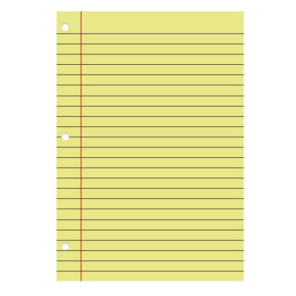 Dusknt Small Three-Hole Notepad with Lined Refills, Yellow, Notebook