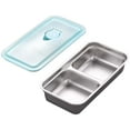 thumbnail image 1 of Dusknt Stainless Steel Bento Box Fresh-Keeping Box Snack Box Seasoning Box with Lid Leak-Proof Lunch Box with Removable Dividers, Bpa Free, Dishwasher Safe, Suitable for Adults, Office, Camping,Picnic, 1 of 9