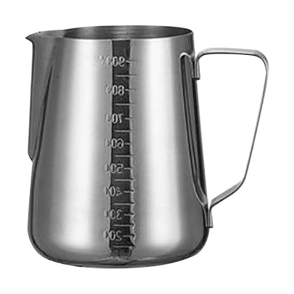 Dusknt Stainless Steel Pointed Mouth Pull Flower Cup H, Glass&Bottle,Jug Pouring Pitcher Cappuccino Milk Pitcher Stainless Frothing Glass&Bottle
