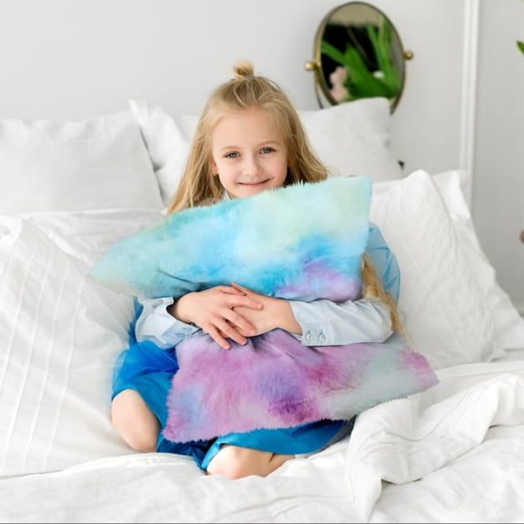 Dusknt Throw Pillow Cover Tie Dye Size Pillow Case Blue Standard Decorative Pillowcase Abstract Hippie Rectangle Cushion Case for Sofa Couch Bed