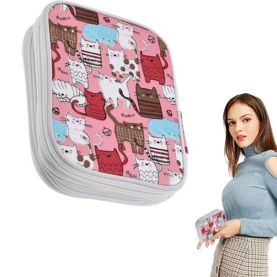 Hot Sale! Dusknt Handmade Knitting Kit, Crochet Hooks Case Empty Zipper Bags Portable Travel Crochet Storage Bag Organizer with Pocket and Crochet Holder Slots for Carrying Various Crochets Needles