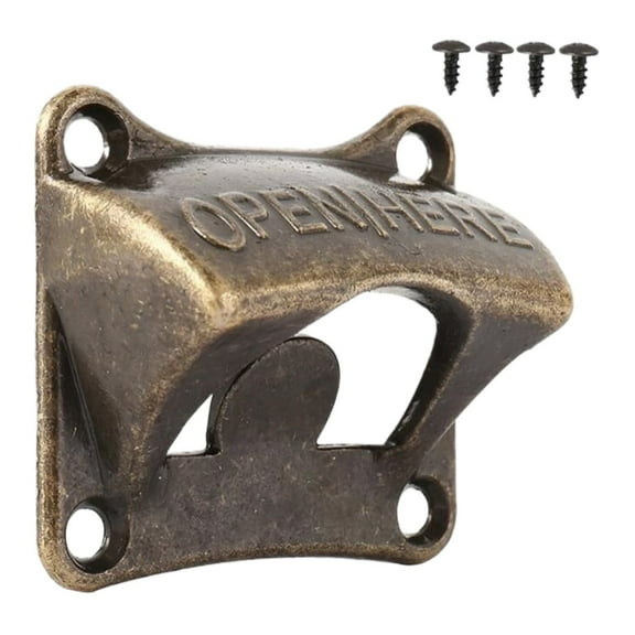 Dusknt Wall-Mounted Bottle Opener A, Bottle&Can Openers,Wall Mounted with Screws Beer Wall Mount Wine Metal Outddor and Indoor