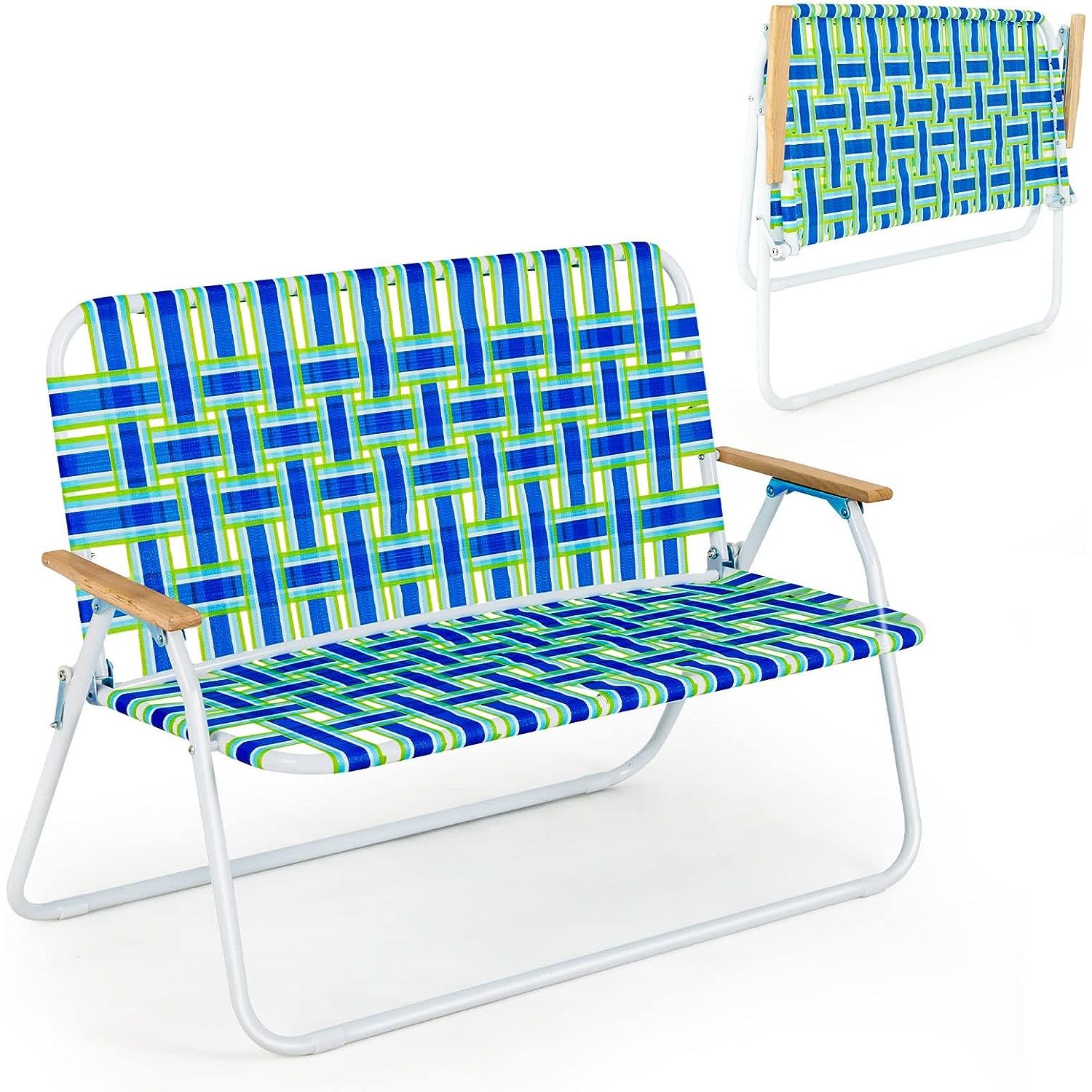 Duskora Double Camping Chair, 660lbs 2Person Folding Beach Chair with