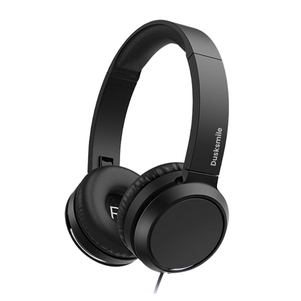 Dusksmile Ear phones,Over Ear Headphone, Wired Bass Headphone with 50mm Driver,  Black