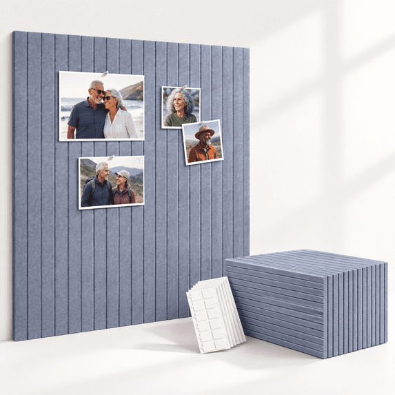 Dusky Gray 12 Pack Felt Bulletin Board Tiles, X-Large Decorative Pin ...