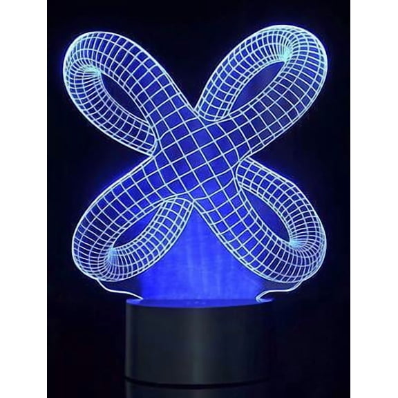 Dusky Shark 3D Crisscross Rings Laser Cut with LED Lights Unique Decorative