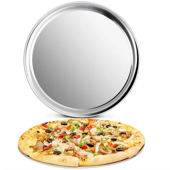 Duslogis 1 Pack Pizza Baking Pan Pizza Sheet, 12 inch Stainless Steel Pizza Tray Round Pizza Oven Pan for Home Restaurant Pizzeria, Nontoxic & Heavy Duty, Easy Clean & Dishwasher Safe