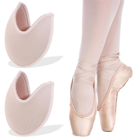 Duslogis 1 Pairs Ballet Dance Toe Pads, Toe Pads for Pointe Shoes, 3.53.1 Inch Half Pad Toes Covers, Pink Soft 3.53.1 Inch Forefoot Wrap Pad for Women Girls