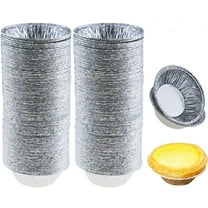 Duslogis 100 Pack Mini Pie Pans, Disposable Egg Tart Molds for Baking, 2.8 inch Tart Tray, Aluminum Foil Bakeware for Baking, Making Tarts, Quiche Pie, Caramel Pudding