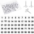 thumbnail image 1 of Duslogis 100 Pcs Numbered Push Pin Tacks, 1-100 Sequential Pins Thumb Tacks Flat Tacks Push Pins with Numbers, Plastic Head Map Pins with Steel Point Push Pins Thumbtacks for Maps Photo, White, 1 of 7