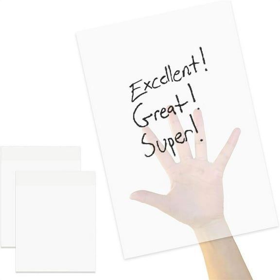 Duslogis 100 Pcs Transparent Sticky Notes, 6.7 x 9.8 Inch Large Clear Self Sticky Notes, Sticky Notes Waterproof Self-Adhesive Translucent Sticky Note Pads