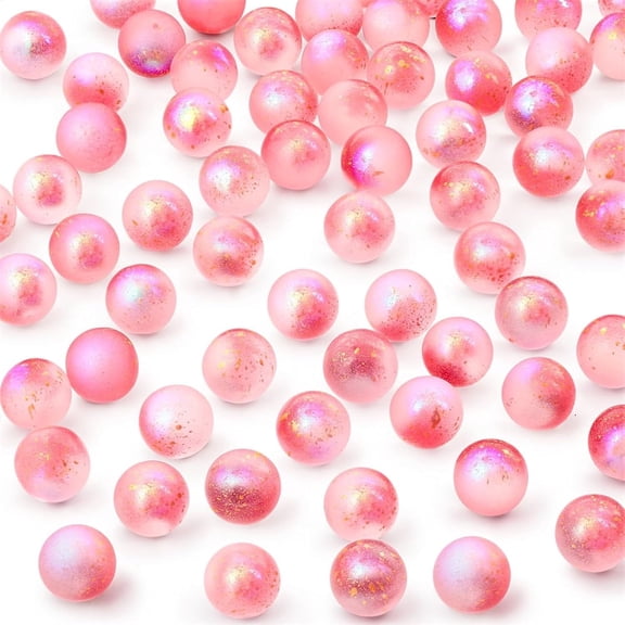 Duslogis 100PCS Glass Marbles Bulk, for Kids Marble Run Games, Vase Fillers, Pink