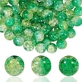 thumbnail image 1 of Duslogis 100Pcs Glass Crackle Beads,Yellow Emerald Crackle Glass Beads 10mm for Jewelry Making Friendship Bracelets DIY Crafts Thanksgiving Party Accessories, 1 of 6