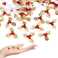thumbnail image 1 of Duslogis 100pcs Mini Triple Leaf Holly Berries Embellishments DIY Crafts Christmas Decorations for Holiday Wreath Arrangement Gift Tag and Card Making (Gold), 1 of 7