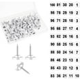 thumbnail image 1 of Duslogis 100pcs Numbered Push Pin Tacks,1-100 Sequential Number Tacks Push Pins Plastic Thumb Tacks Steel Point Push Pins Map Thumb Tacks for Picture Posters Note Display (White, 0.43x0.63inch), 1 of 7