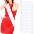 thumbnail image 1 of Artrylin 12 Pack Beauty Pageant Sashes Blank Satin Sashes White Sashes Blank for Pageants, Blank Sashes to Decorate Sashes, DIY Sash for Party Decorations,Wedding,Bridal Shower Birthday Party, 1 of 7