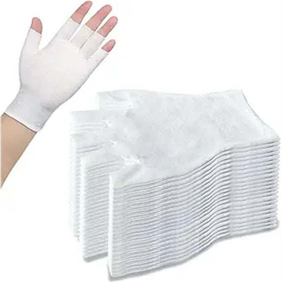 Duslogis 12 Pairs Black Fingerless Gloves for Women, Cotton Gloves for Dry Hands Sleeping, Fingerless Cotton Gloves Eczema for Sleeping, Overnight, Lotion & Spa Treatment Glove