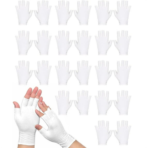 Duslogis 12 Pairs Black Fingerless Moisturizer Gloves, Cotton Gloves for Dry Hands Sleeping, Fingerless Touchscreen Design, Reusable, for Women Sleeping (Black)