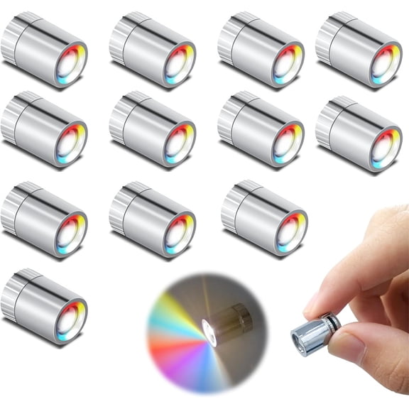 Duslogis 12pcs LED Mini Lights, Small Led Lights for Dollhouse Silver Plastic Battery Included Doll House Electric Lights for Paper Lantern Party Decor Crafts Dollhouse Accessories(Multi-Color)