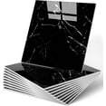 thumbnail image 1 of Duslogis 12pcs Peel and Paste Tile Shower Waterproof Marble Tiles Wall Panels, 11.8"x11.8" Self-Adhesive Backsplash Tile, PET Wall Panels Shower Tiles for Home Bathroom, Living Room (Black), 1 of 7