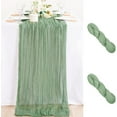 thumbnail image 1 of Duslogis 2 Pack Cheesecloth Table Runner 10Ft Gauze Table Runners Sage Green Cheese Cloths Table Runner for Wedding Baby Bridal Shower Decorations Birthday Party Disposable Table Skirts, 1 of 7