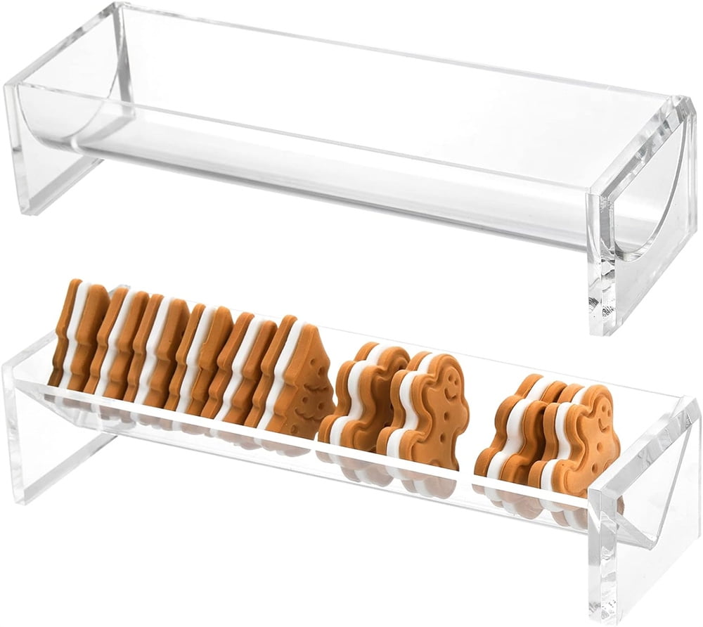 Set of 2 Clear Acrylic Cracker Serving Trays