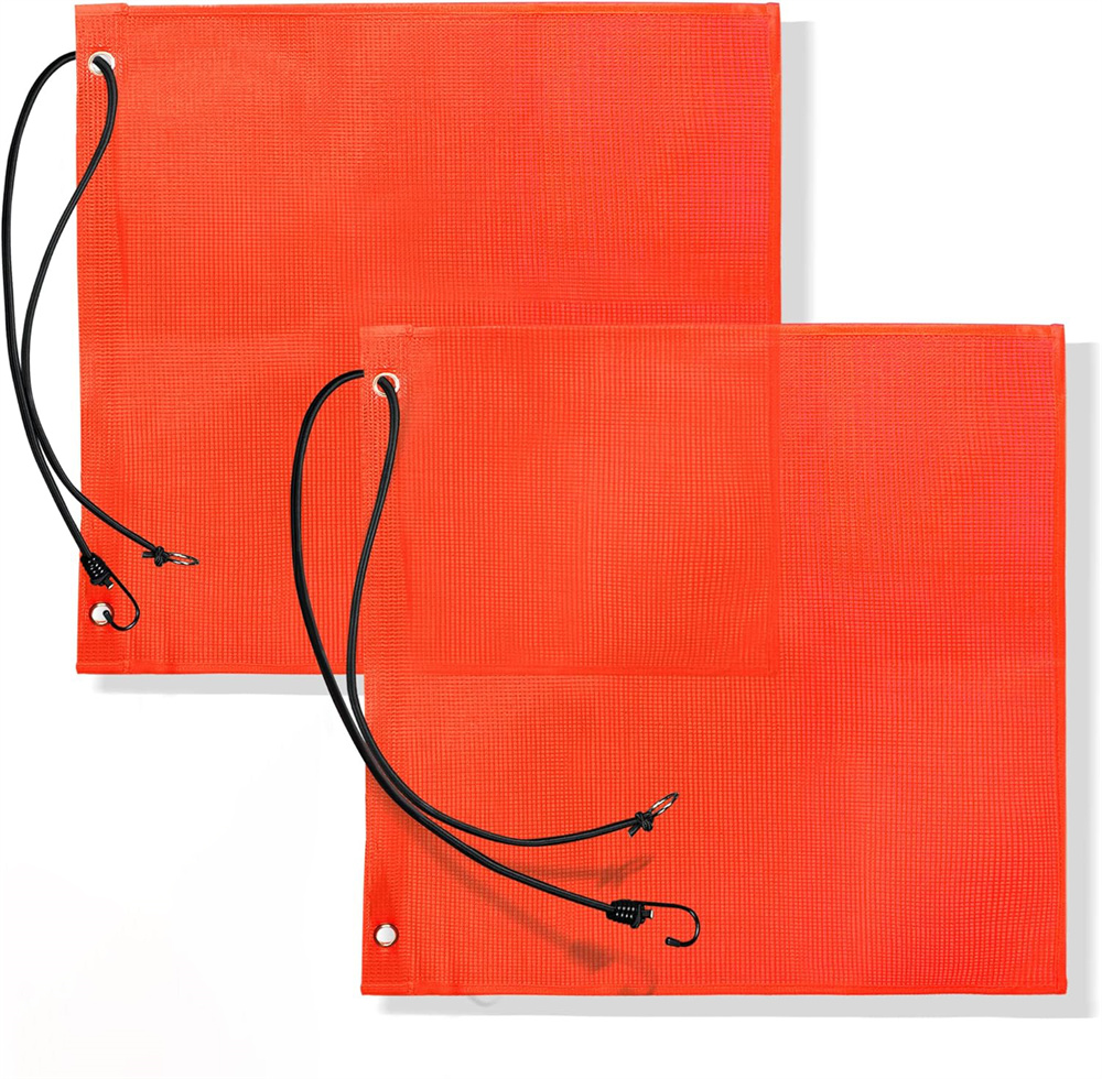 Fall Protection Warning Flags Duslogis 2 Pcs 18 x 18 Inch Safety Flags Warning Flag Mesh Bungee ...