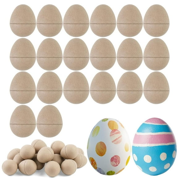 Artrylin 20 Pcs Paper Mache Easter Eggs, Easter Craft Egg Supplies DIY Blank Paper Mache Eggs Fillable Paintable Craft Eggs for Easter DIY Craft and Party Ornaments Egg Hunt (Brown)