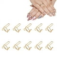 thumbnail image 1 of Duslogis 20PCS Wudu Nail Rings, Adjustable Nail Rings Reusable Detachable Women Gift Ring Set with Adhesive Nail Tabs for Acrylic Nail Art Decoration - Gold, 1 of 7