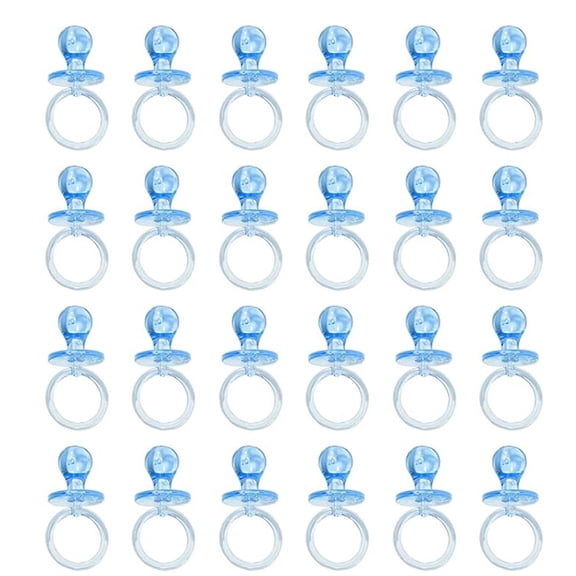 Duslogis 24 Pcs Pacifiers for Baby Shower Game, 2.5 Inch Large Size Plastic Pacifiers Baby Shower Games Pacifier Hunt Decoration DIY, Gender Reveal Table Scatter, Party Favors (Blue)