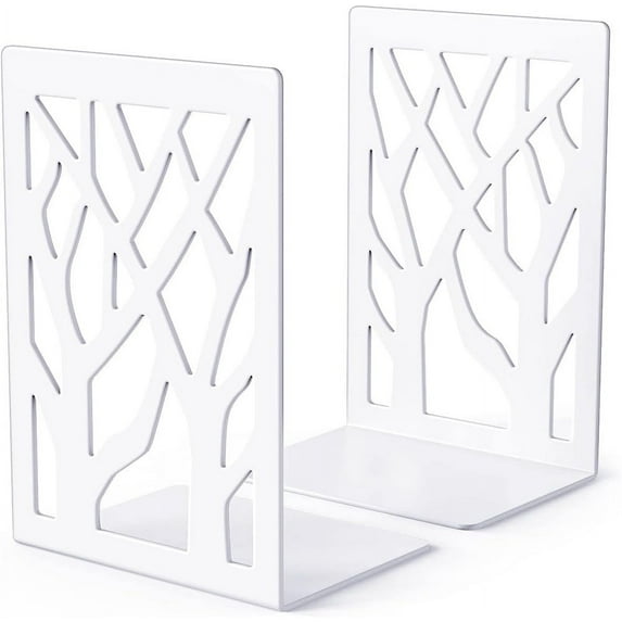 Duslogis 2Pcs Book Ends, Bookends for Shelves, Bookends for Heavy Books, Book Shelf Holder, Decorative Book Ends, Metal Bookends Black 2 Pairs, Non Skid Book Stoppers