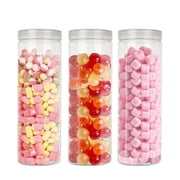 Duslogis 3 Pack 48 OZ/1410ml Large Plastic Jars with Lid, Wide Mouth Empty Clear PET Storage Containers with Lid, Tall Plastic Candy Cylinder Storage Jars for Dry Food, Peanut, Powder, Snacks