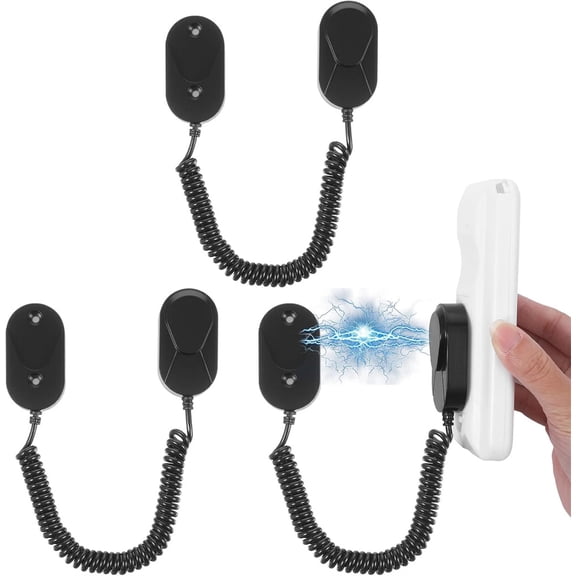 Duslogis 3 Pack Magnetic Remote Leash Control Holder with Security Cable, Anti Loss Design Wall Mount Adhesive Organizer for Easy Installation Stable Suitable for TV and Air Conditioner Remotes