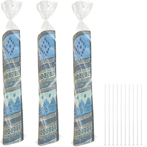 Duslogis 3 Pcs Clear Plastic Rolled Rug Storage Bag with 10 Ties - Fits Rug up to 9'x12', Heavy Duty for Carpet Shipping, Packing, Moving and Storage - No Vent Holes