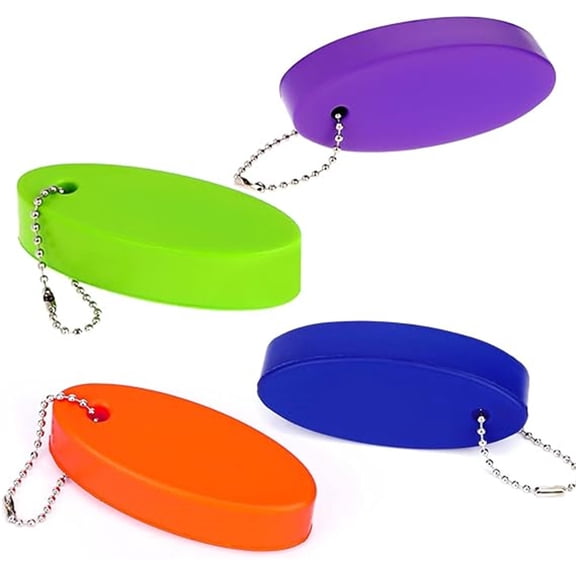 Duslogis 4 PCS Floating Key Chain for Boating, Oval Boat Key Floating Keychain 4 Colors Float Key Rings for Boating, Fishing, Kayak, Sailing and Outdoor Water Sport