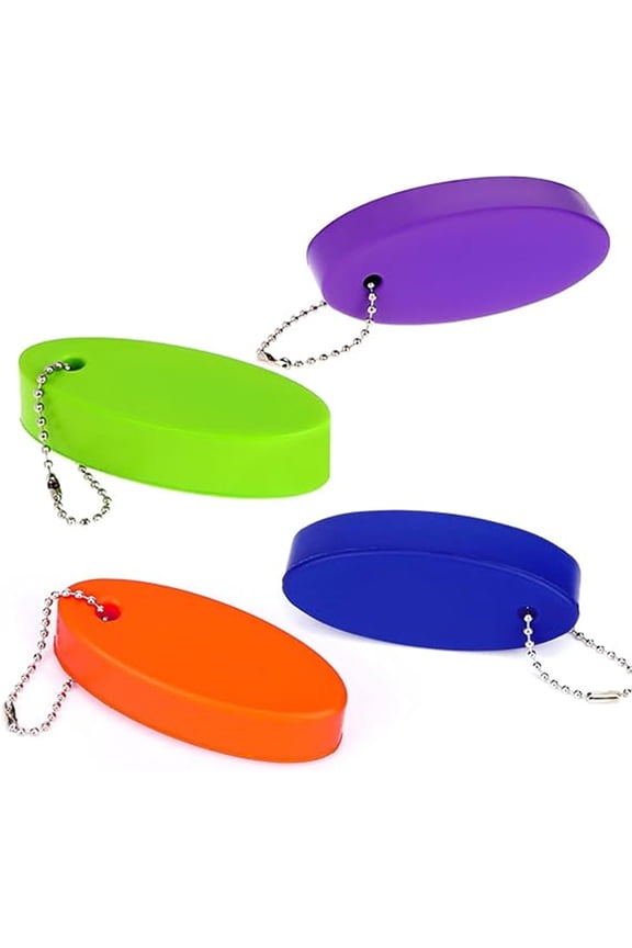 4 PCS Floating Key Chain for Boating, Oval Boat Key Floating Keychain 4 Colors Float Key Rings for Boating, Fishing, Kayak, Sailing and Outdoor Water Sport