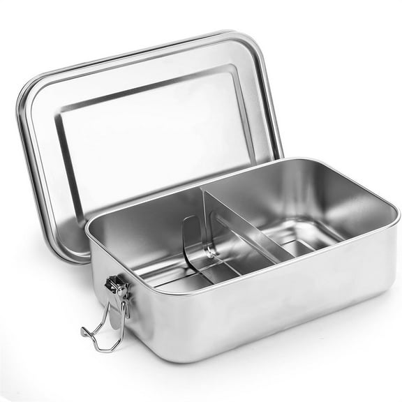 Duslogis 40oz Stainless Steel Lunch Box, 1200ml Metal Bento Box for Adults with Dividers, Leak-Proof Bento Snack Containers for Women Man, Dishwasher Safe