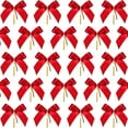thumbnail image 1 of Duslogis 48 Pcs Christmas Bow Ribbon Bow for Christmas Tree, Christmas Wreath, Gift Decoration, Red, 3CM, 1 of 7