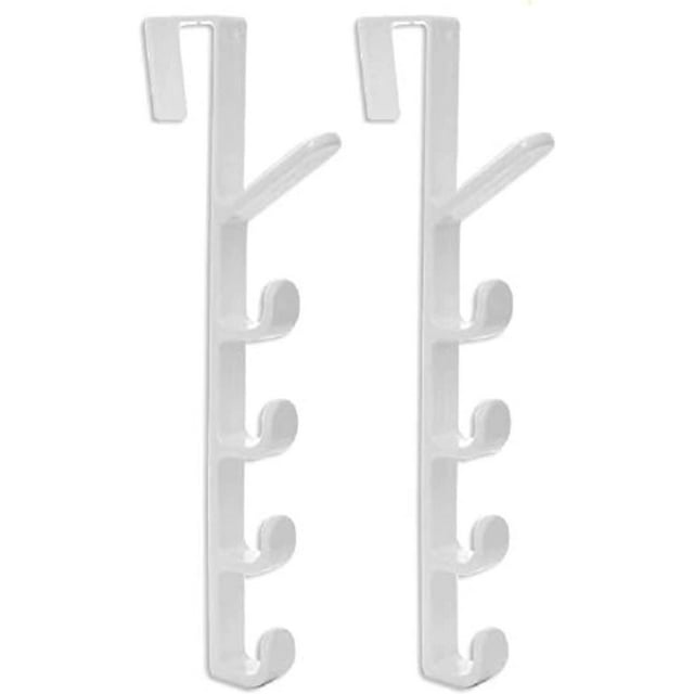 Over the Door Hook, Door Hanger Rack, Multi-Hook Organizer, Aluminum Non-Slip Frame, No-Drill Hanging Design, Bedroom Bathroom Dorm or Closet Use, 20.28x11.81 Inches Black 1 Piece