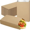 thumbnail image 1 of Duslogis 50 PCS Paper Foil Hot Dog Wrappers Foil Grease Bags for Kitchen Disposable Burger Bags Aluminum Foil Bags Greaseproof Hot Dog Bags for Sandwiches, Fast Food, BBQ (Brown, 4.7"x8.6"x1.6"), 1 of 7