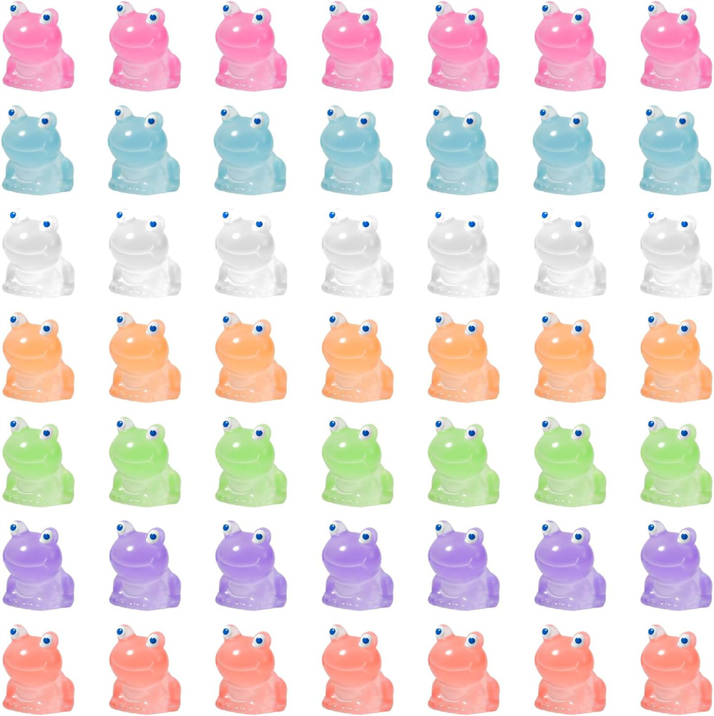 36 Stuks Glow-in-the-dark Mini Kikkers - Hars Figuurtjes Voor Tuin, Poppenhuis En Decoratie