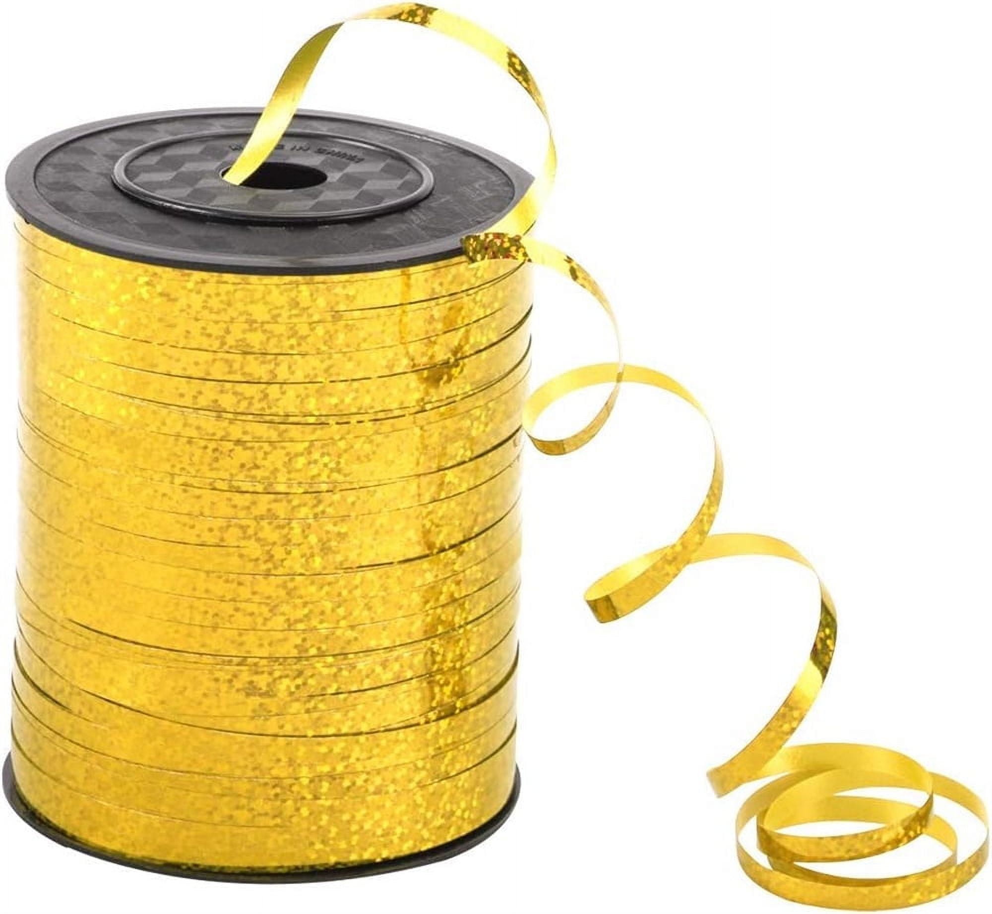 Duslogis 500 Yards Gold Crimped Curling Ribbon Shiny Metallic Balloon ...
