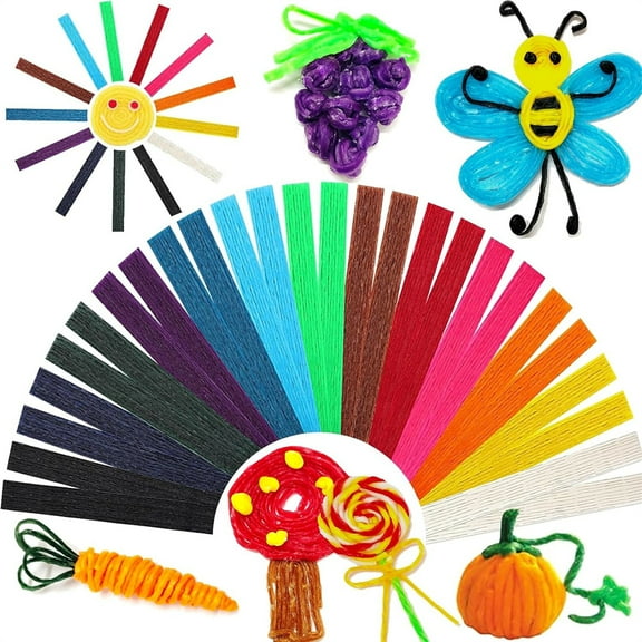 Duslogis 520 Pcs Craft Sticks,13 Colors Wax String in Bulk, Reusable Molding Sculpting Sticks,Bendable Sticky Yarn Sticks for DIY Project,Fun Toy Art & Crafts Activity for Travel & Home