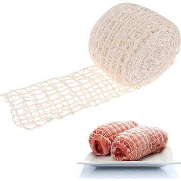 Duslogis 5M Meat Netting Roll, Elastic Beef Netting Ham Sock Twine Smoked Meat Net for Meat Cooking Meat Sausage Making, Size 16